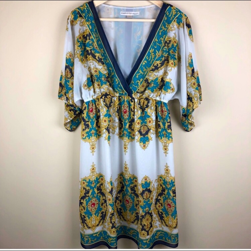 Boston Proper Deep V-Neck Midi Dress Sz.S